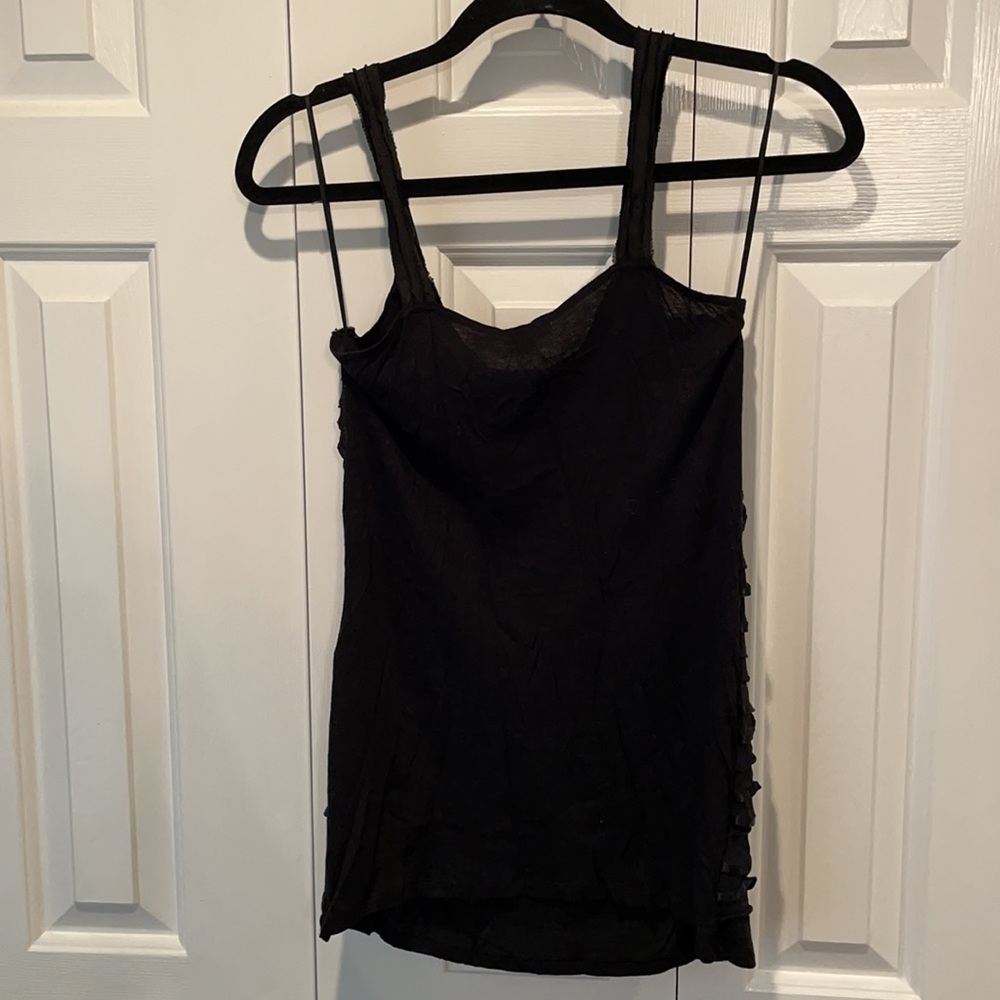 Express Black Ruffle Tank - Picture 2 of 4